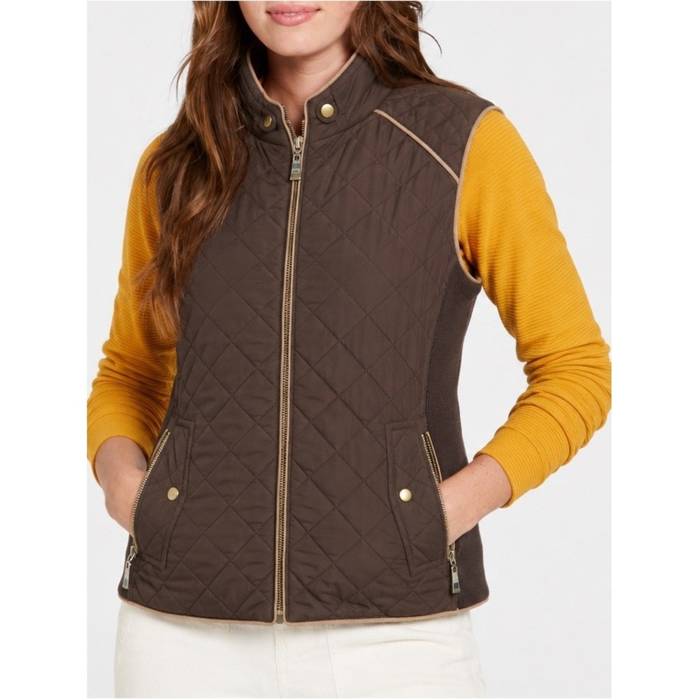 Active USA Brown Quilted Vest